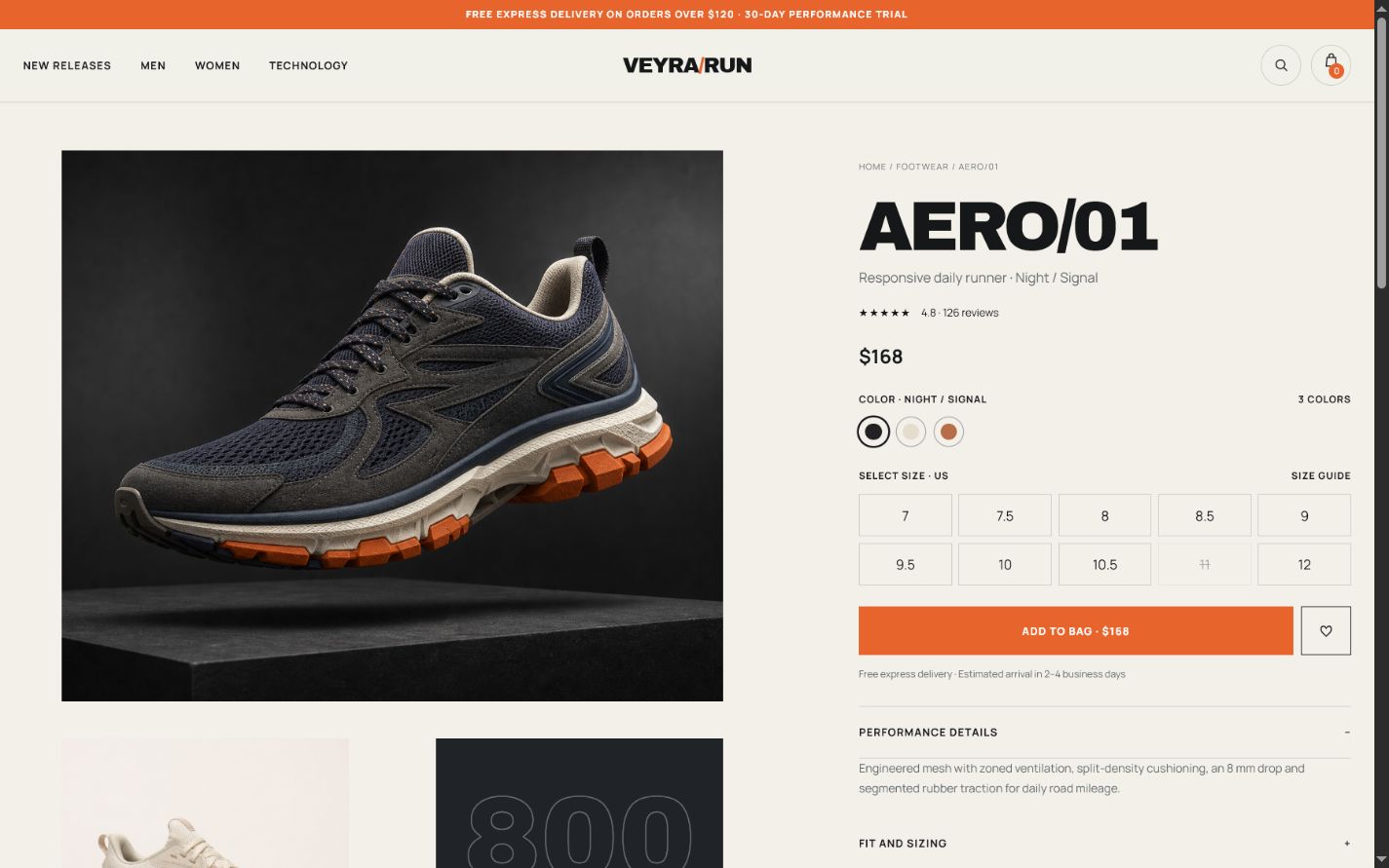 Kinetic Monolith — Shopify Ayakkabı & Sneaker Teması